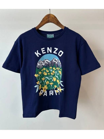 Kids T Shirt K60718 Navy 8 10A - KENZO - BALAAN 1