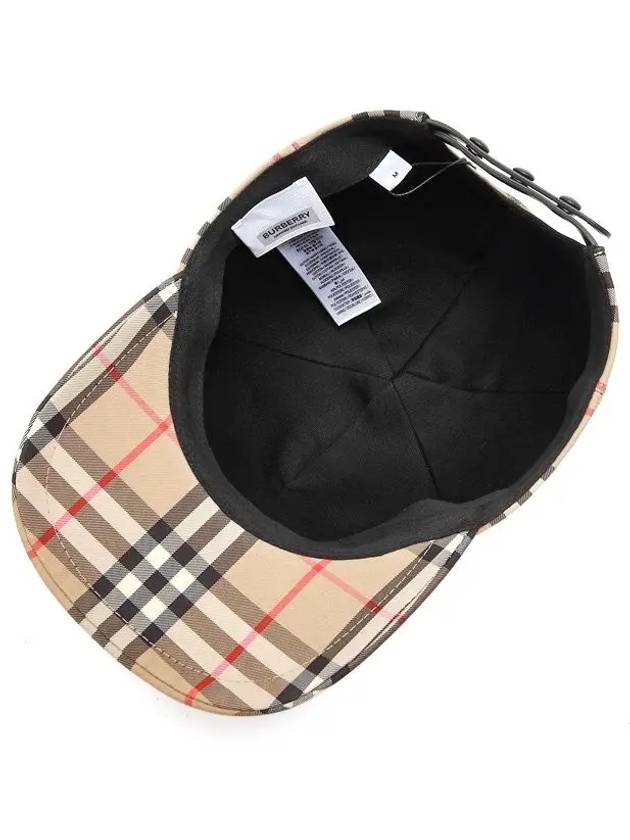 Back Logo Patch Vintage Check Ball Cap Beige - BURBERRY - BALAAN.