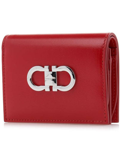 Women's Gancini Compact Bicycle Wallet 22 0627 FLAME RED 0770858 - SALVATORE FERRAGAMO - BALAAN 2