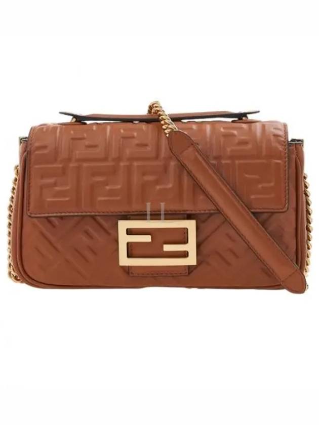 Baguette Medium Nappa Leather Chain Shoulder Bag Brown - FENDI - BALAAN 2