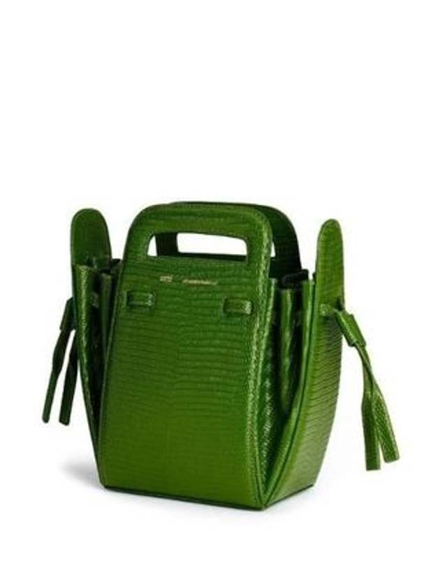 Bucket Accordion Shoulder Bag Green - AMI - BALAAN 3