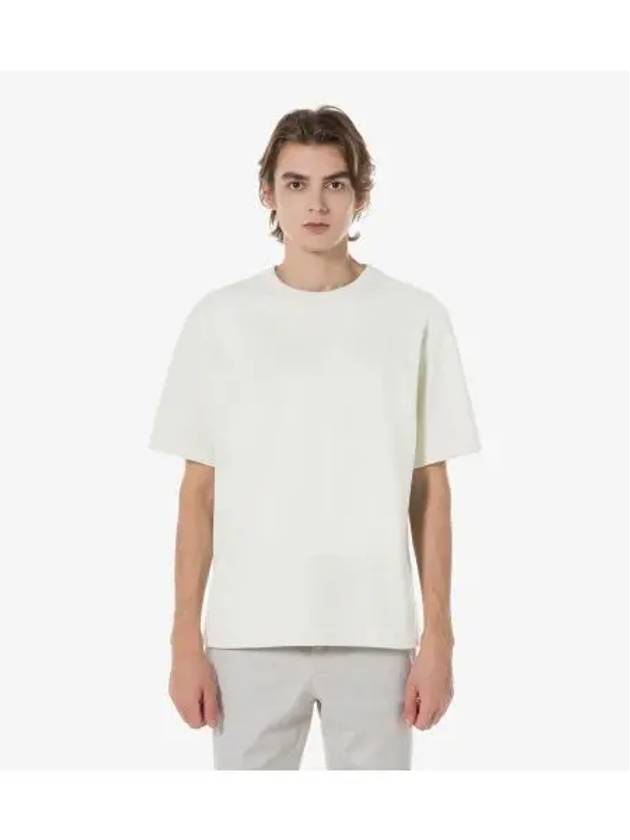 Men s Short Sleeve Terry T Shirt Cream - LACOSTE - BALAAN 1