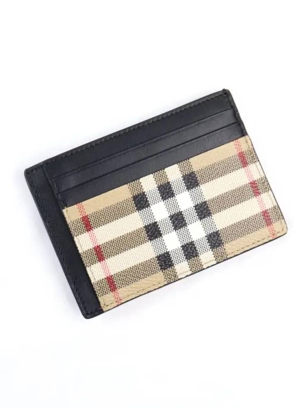 Vintage Check Money Clip Card Wallet Beige - BURBERRY - BALAAN 4