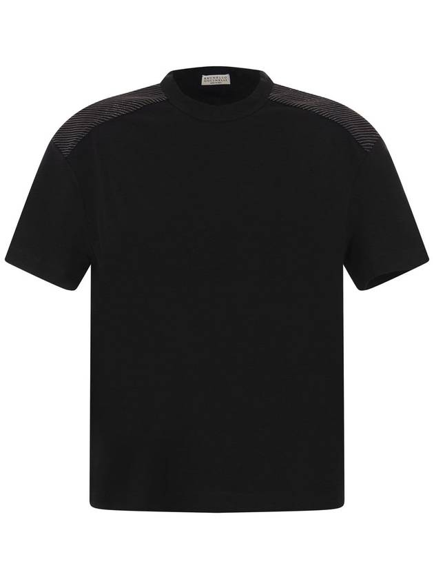 Monilli Shoulder Short Sleeve T-Shirt Black - BRUNELLO CUCINELLI - BALAAN 2