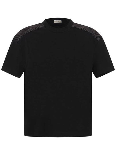 Monilli Shoulder Short Sleeve T-Shirt Black - BRUNELLO CUCINELLI - BALAAN 2