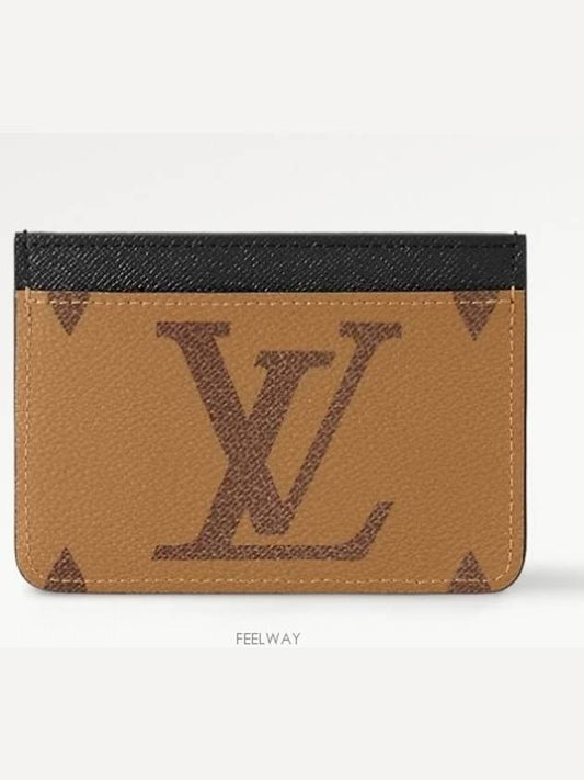 LV Big Logo Side-Up Monogram Grain Leather Card Wallet Brown - LOUIS VUITTON - BALAAN 2