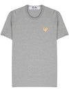 Heart patch short sleeve t shirt gray - COMME DES GARCONS PLAY - BALAAN 1