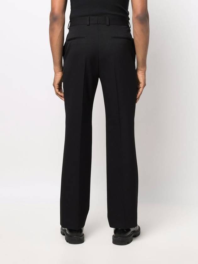 Men's Stretch Wool Blend Straight Pants Black - VALENTINO - BALAAN 9