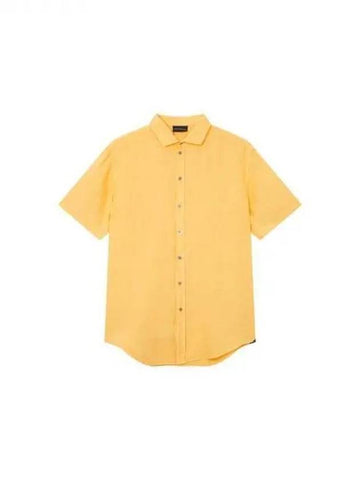 Men s Short Sleeve Linen Shirt Orange 271010 - EMPORIO ARMANI - BALAAN 1