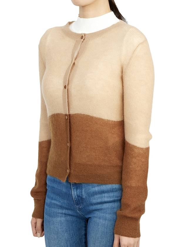 Calca Color Block Mohair Wool Cardigan Beige Brown - MAX MARA - BALAAN 6