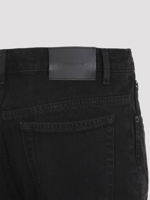 Mid Rise Denim Straight Jeans Black - SAINT LAURENT - BALAAN 4