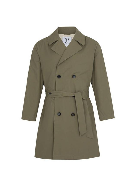 Men's Double Trench Coat Khaki SW21PCO02KK - SOLEW - BALAAN 2