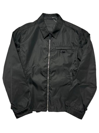 Re-Nylon Zip Up Gabardine Blouson Jacket Black - PRADA - BALAAN 2