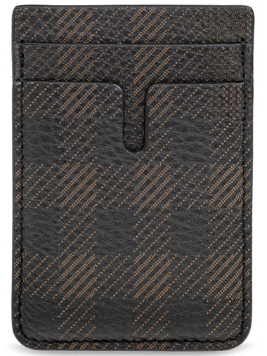 Burberry Magnetic Card Case, Men's, Brown - BURBERRY - BALAAN 1