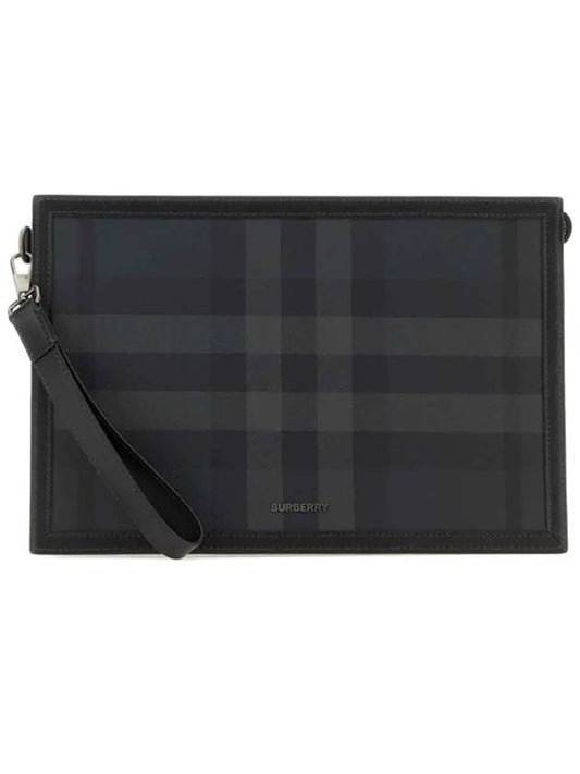 Check Small Logo Clutch Bag Black - BURBERRY - BALAAN 2