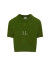 Cashmere Crop Knit Top Forest Green - LOEWE - BALAAN 2