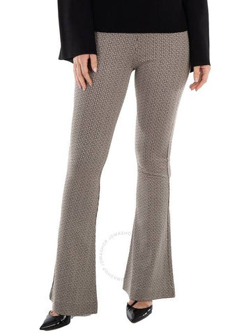 Balmain Ladies Ivoire / Noir Flared Monogrammed Jacquard Trousers, Size Large - BALMAIN - BALAAN 1