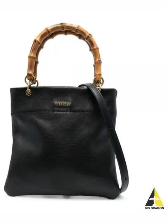 Logo Plaque Calf Leather Tote Bag Black - JIL SANDER - BALAAN 2