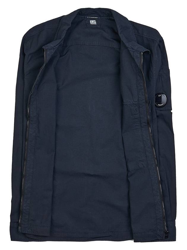 Lens Wappen Long Sleeve Overshirt Zip Up Jacket Navy - CP COMPANY - BALAAN 11