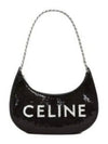 Ava Chain Medium Sequin Shoulder Bag Black - CELINE - BALAAN 2