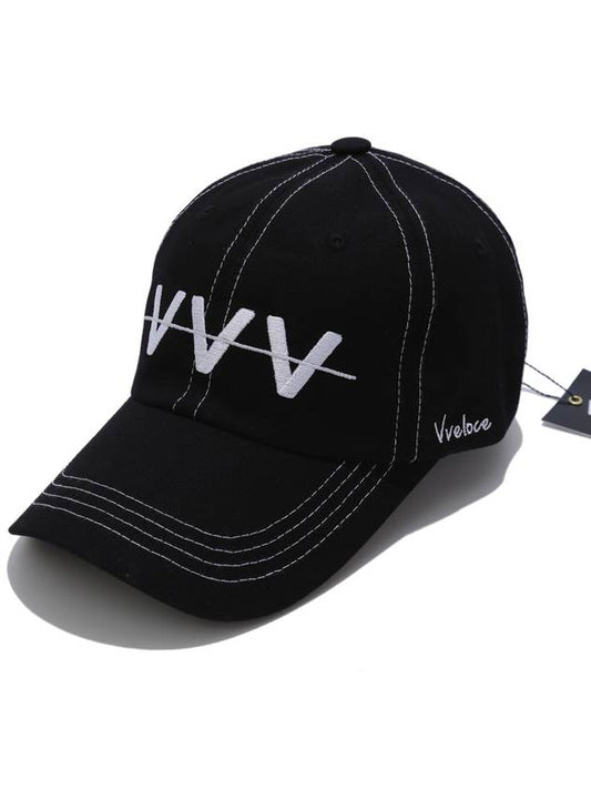 'FV' ball cap soft fit stitch black - VVELOCE - BALAAN 1