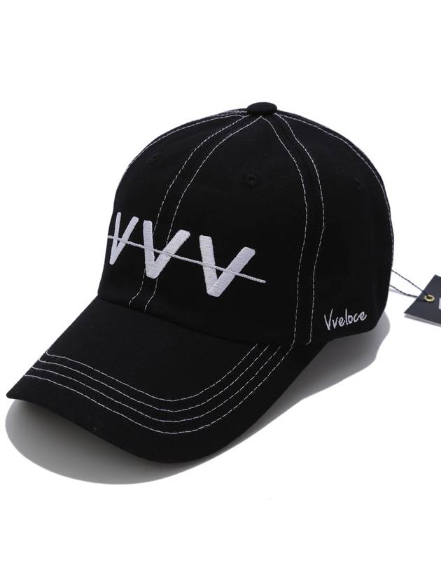 'FV' ball cap soft fit stitch black - VVELOCE - BALAAN 2