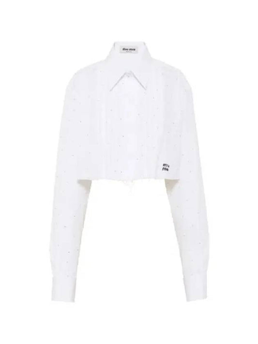 Poplin Shirt White MK1718 12IQ F0009 - MIU MIU - BALAAN.