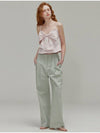 Ribbon Cotton Two Tuck Wide Pants Khaki - OPENING SUNSHINE - BALAAN 2