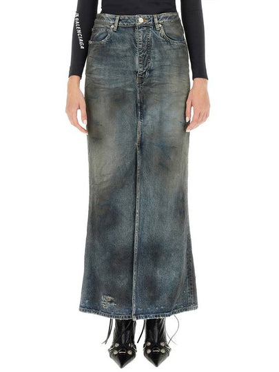 23 fw Denim Skirt WITH Back Logo Patch 744975TNW014974 B0650497487 - BALENCIAGA - BALAAN 2