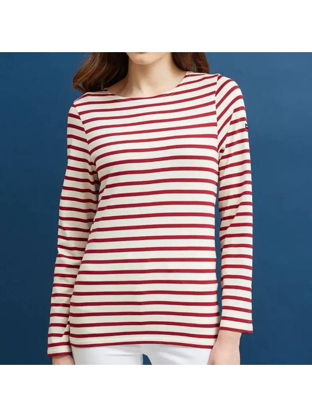 Minquiers Modern Stripe Long Sleeve T-Shirt Ecru Persan - SAINT JAMES - BALAAN 2