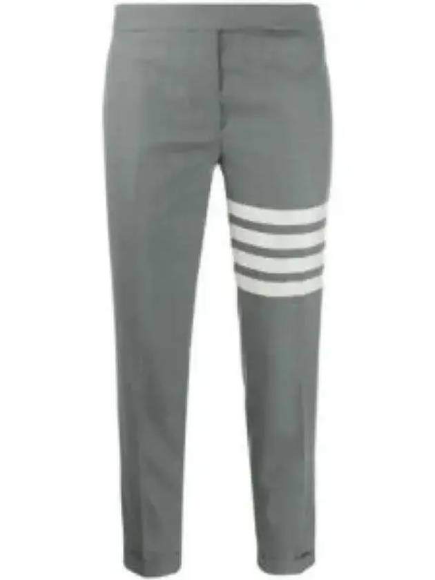 Men's Plain Weave 4 Bar Low Rise Skinny Straight Pants Grey - THOM BROWNE - BALAAN 2