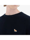 Men's Baby Fox Pullover Cotton Knit Top Navy - MAISON KITSUNE - BALAAN 5