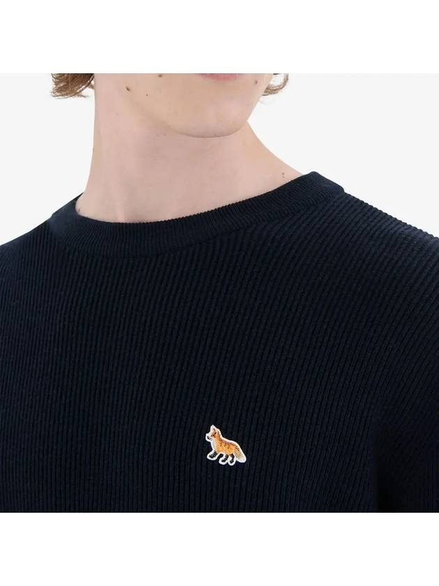 Men's Baby Fox Pullover Cotton Knit Top Navy - MAISON KITSUNE - BALAAN 5