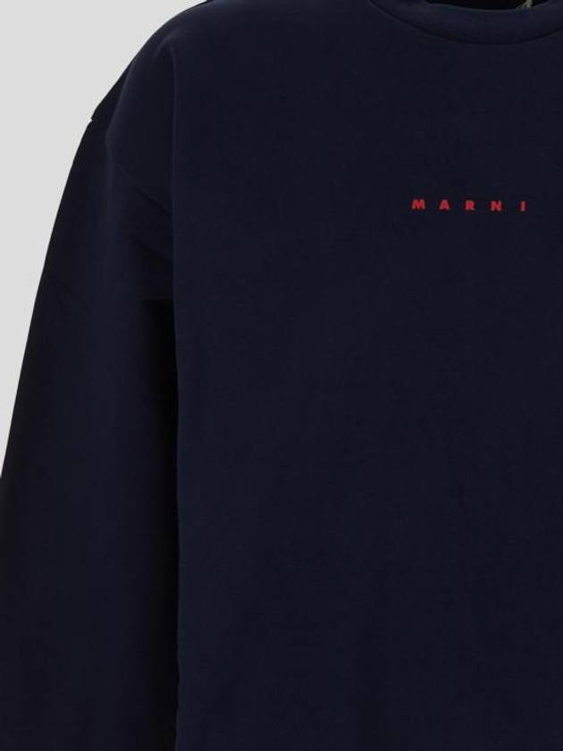 Mini Logo Organic Cotton Sweatshirt Navy - MARNI - BALAAN 4