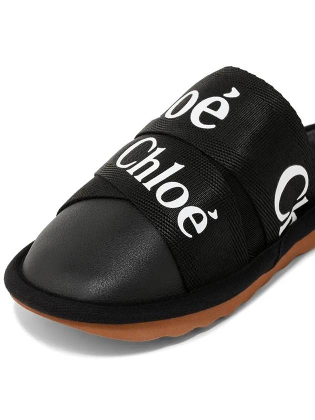 Woody Logo Strap Canvas Slippers Black - CHLOE - BALAAN 5