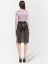 Cropped Lurex Cardigan Purple - PRADA - BALAAN 4