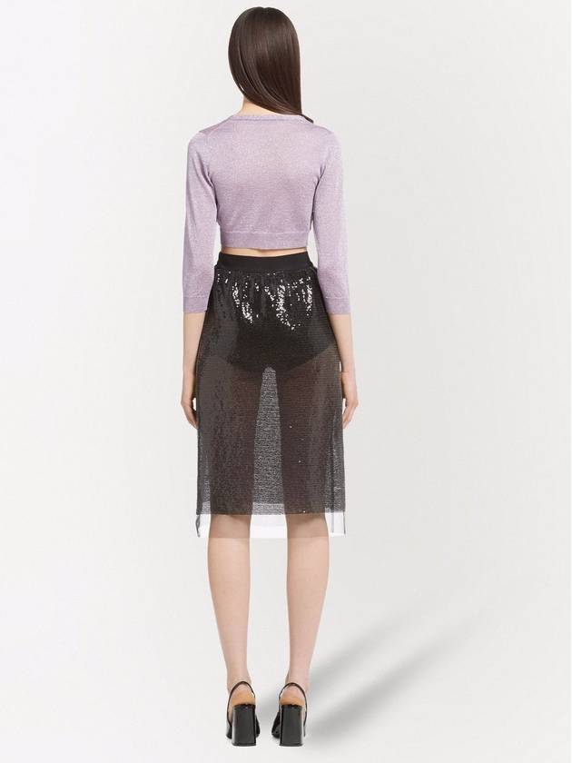 Cropped Lurex Cardigan - PRADA - BALAAN 4