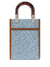 Mini Sunshine Denim Shopper Bag Blue - FENDI - BALAAN 5