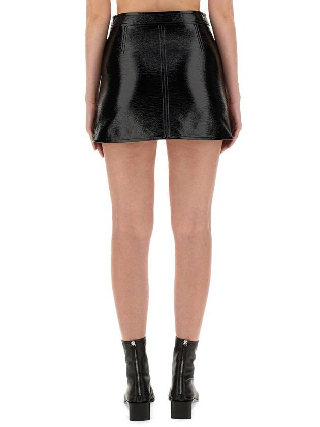 Edition Glossy Vinyl A-Line Skirt Black - COURREGES - BALAAN 4