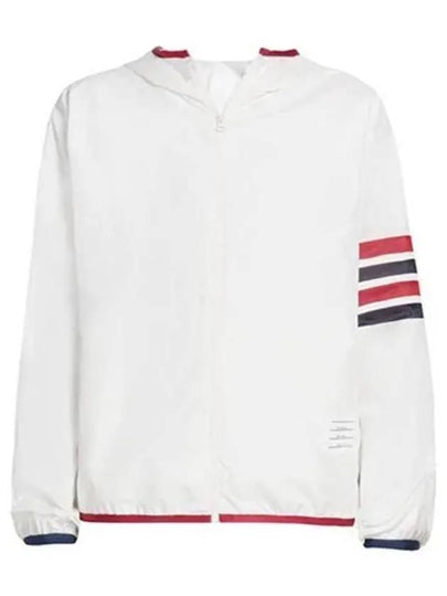 Military Ripstop Mesh 4-Bar Packable Hooded Jacket White - THOM BROWNE - BALAAN 2