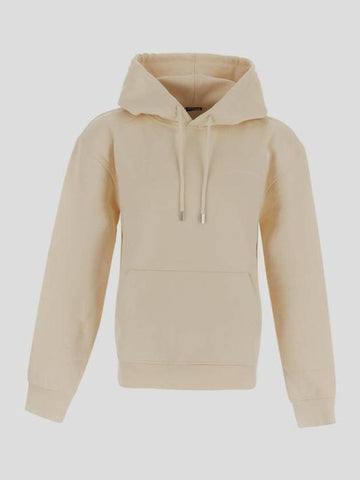 Le Brode Embroidered Logo Cotton Hoodie Ivory - JACQUEMUS - BALAAN 1