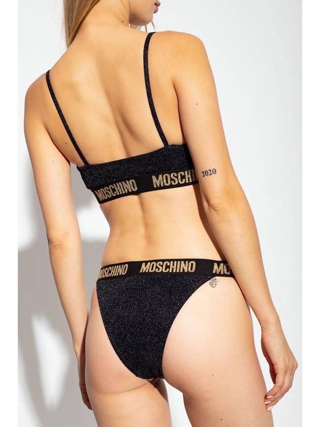 Women s Logo Waist Stretch Bikini Bottoms Black - MOSCHINO - BALAAN 4