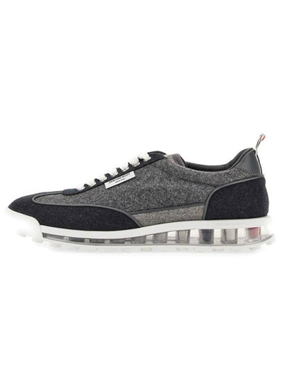 Flannel Clear Sole Low Top Sneakers Grey - THOM BROWNE - BALAAN 2