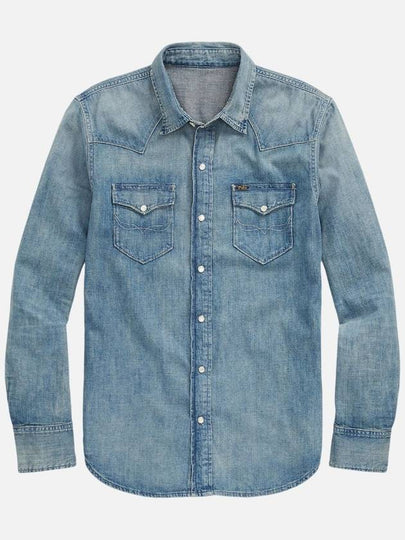 Denim Long Sleeve Shirt Blue - POLO RALPH LAUREN - BALAAN 2