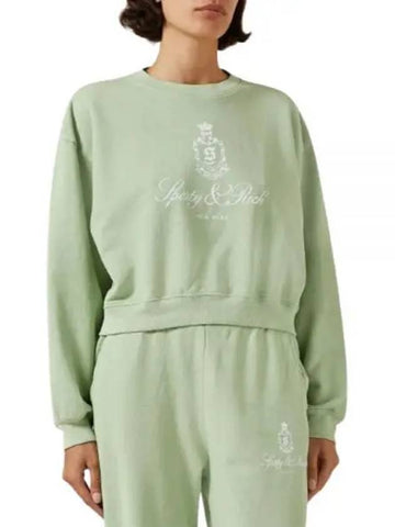 24 Vendome Cropped Crewneck SageWhite WS065S412VS Sweatshirt - SPORTY & RICH - BALAAN 1