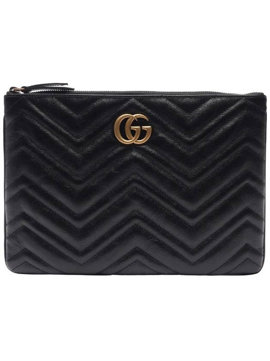 GG Marmont Leather Pouch Bag Black - GUCCI - BALAAN 2