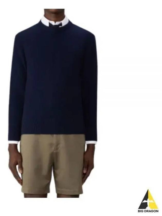 Arm Band Merino Wool Pique Knit Top Navy - THOM BROWNE - BALAAN 2