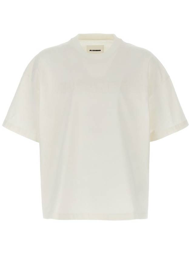 Logo Print Short Sleeve T-Shirt White - JIL SANDER - BALAAN 2