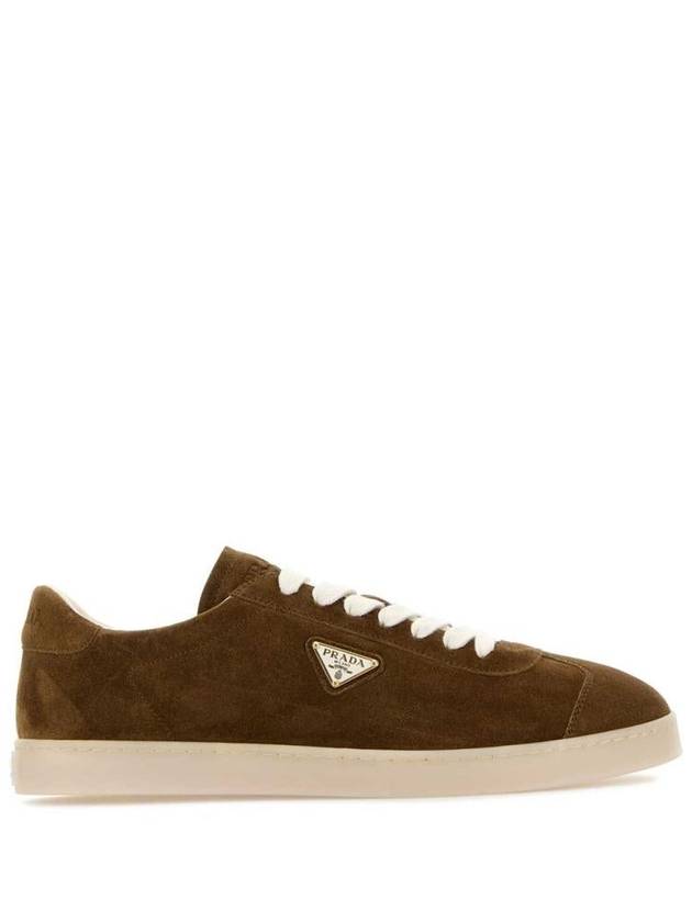 Lane Suede Low Top Sneakers Brown - PRADA - BALAAN 2