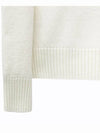 Heart Logo V Neck Wool Cardigan Off White - AMI - BALAAN 7